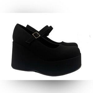 Soda Shoes Actress - Black Platform Mary Janes 10M